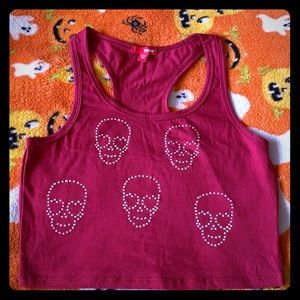Cute skull crop tank top